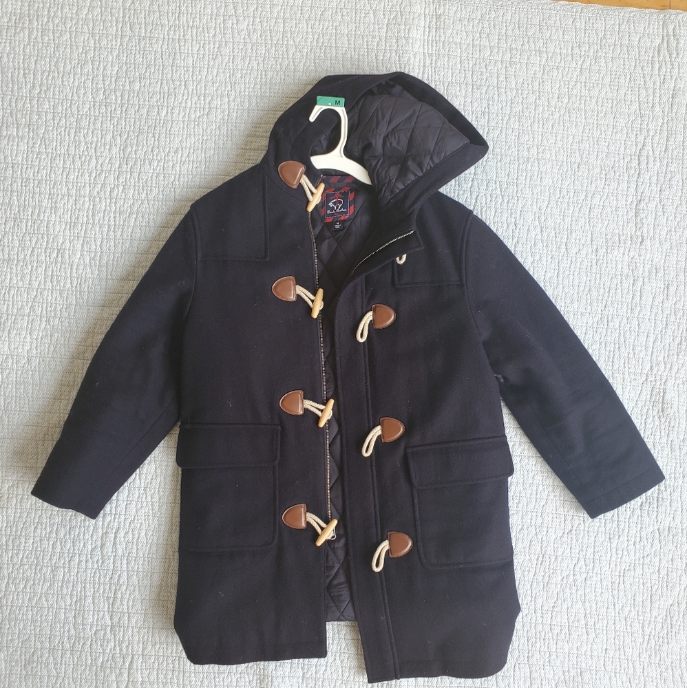 Brooks Brothers Child Medium 56% Wool Blend Navy Coat, used great condition
